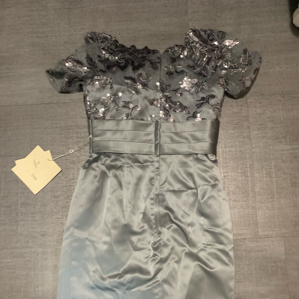 Gray sequence/ silk dress